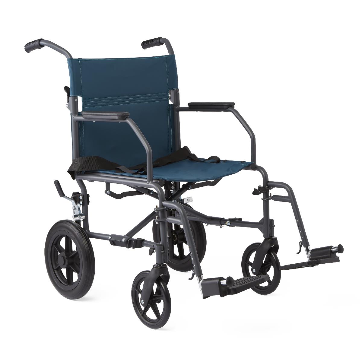 Medline Basic Steel Transport Chair TEAL